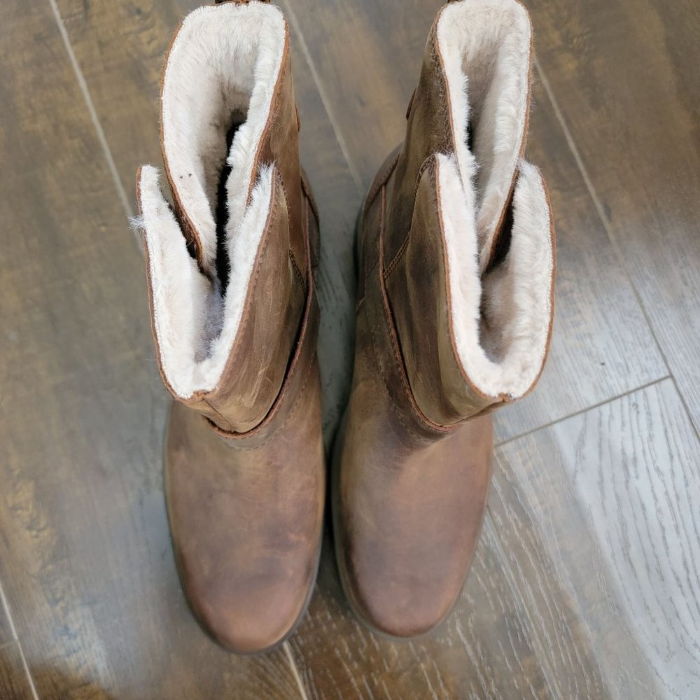 Timberland Brown Leather Women's Winter Rain Boots - Picture 4 of 10